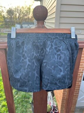 all in motion Black Leopard-Print Athletic Shorts